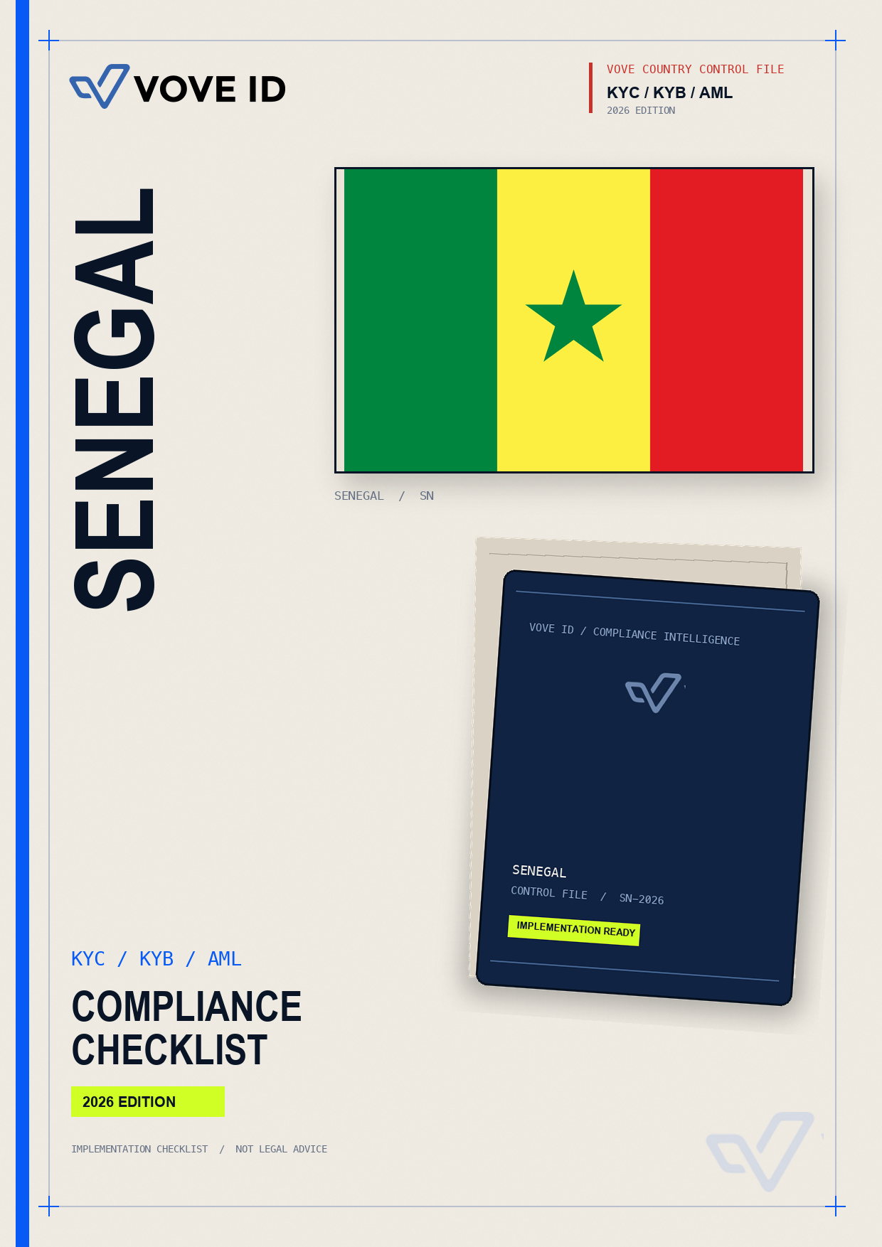 غلاف قائمة VOVE ID للامتثال KYC وKYB وAML الخاصة بـ السنغال