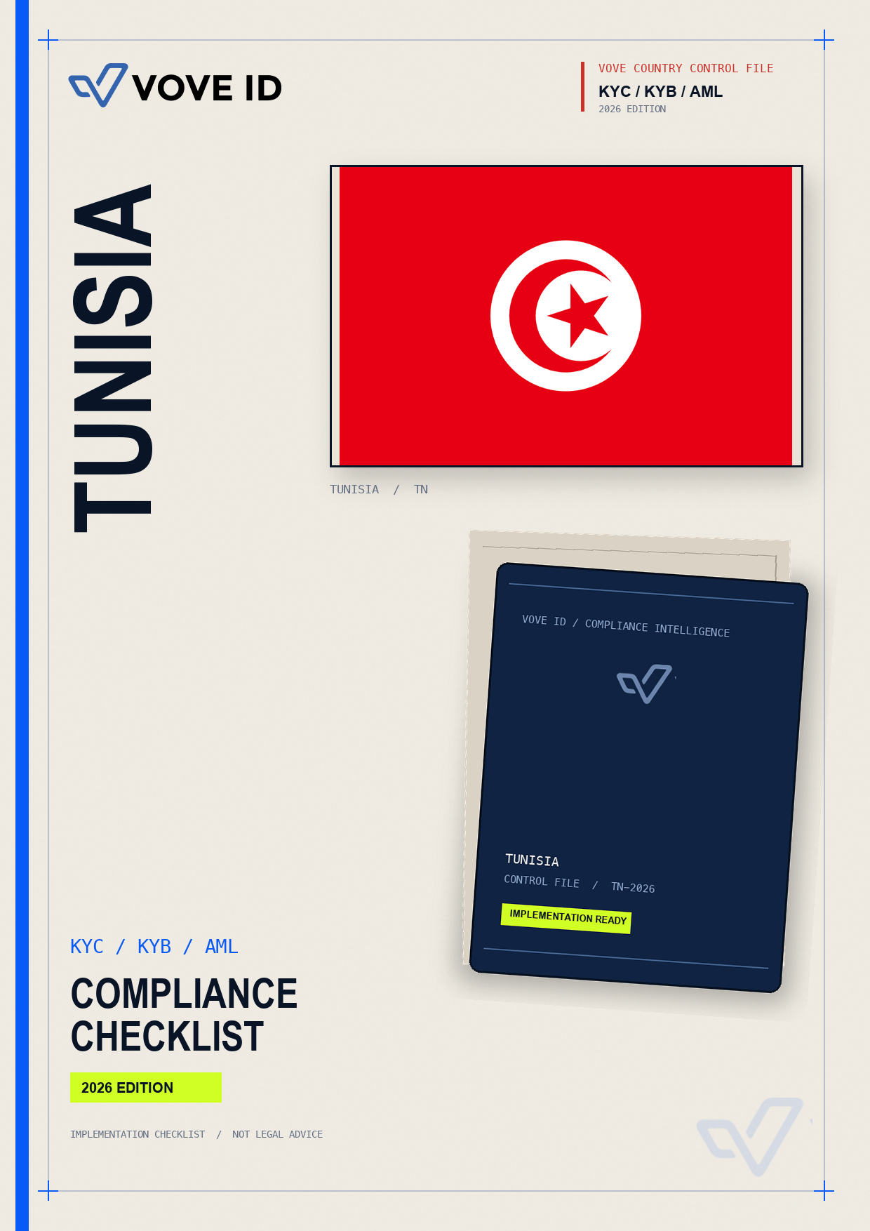 غلاف قائمة VOVE ID للامتثال KYC وKYB وAML الخاصة بـ تونس